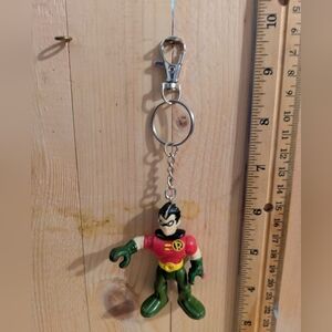 Robin Keychain with Red and Green Colors Hand Made